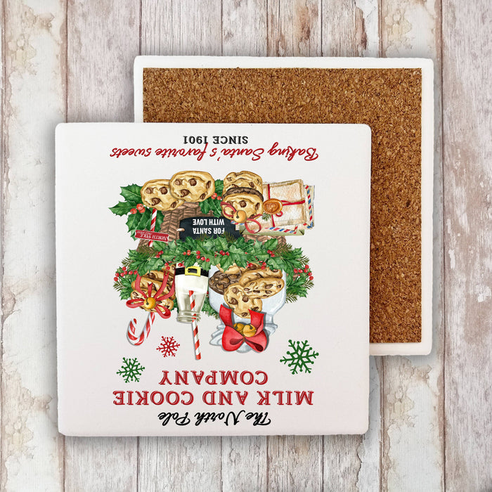 Christmas Milk and Cookie Company Stone Coaster