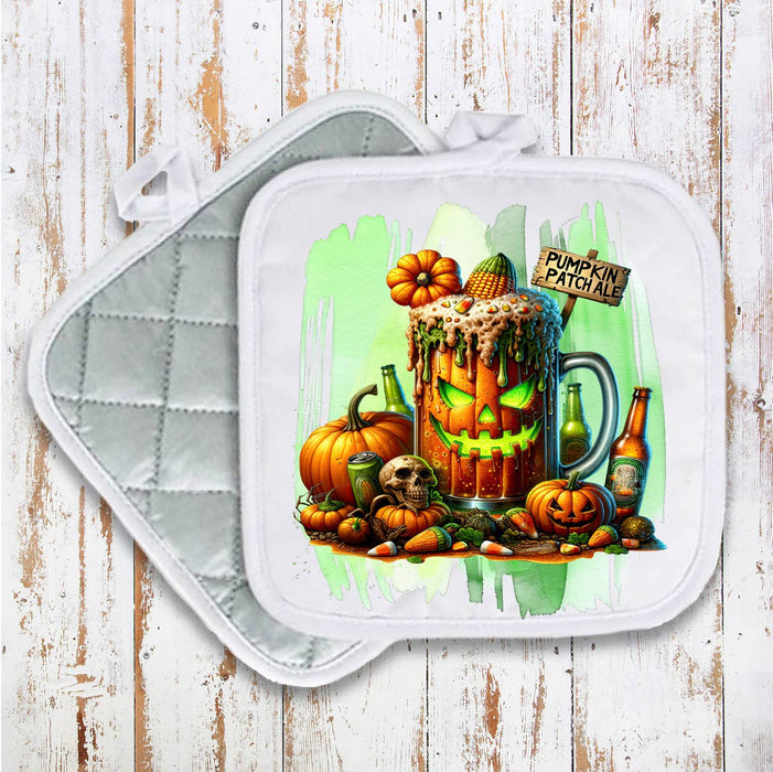 Halloween Pumpkin Patch Ale Pot Holder Oven Mitt