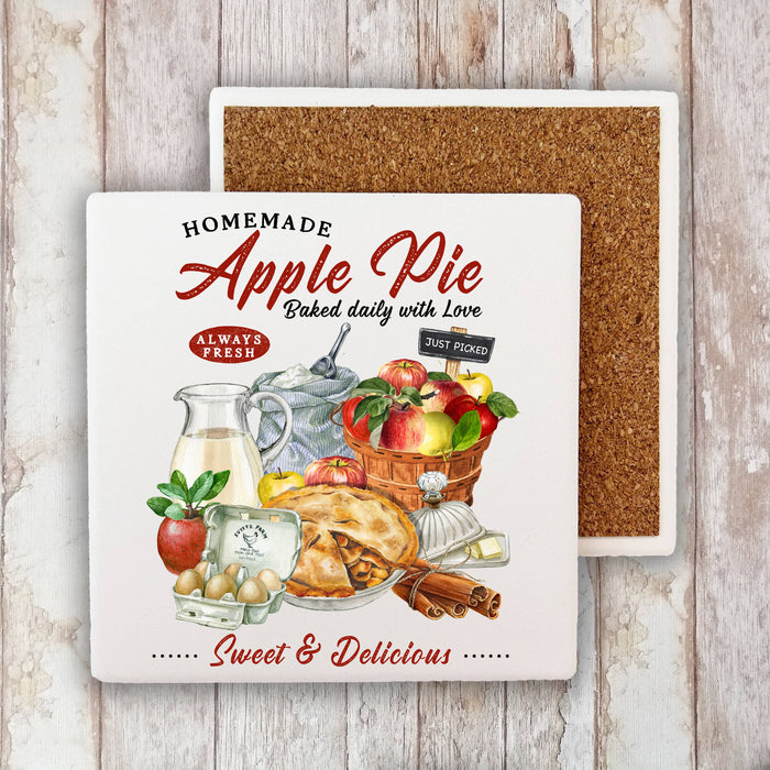 Country Homemade Apple Pie Stone Coaster
