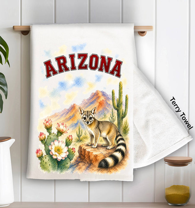 Arizona State Bird and Animal Kitchen Terry Towel
