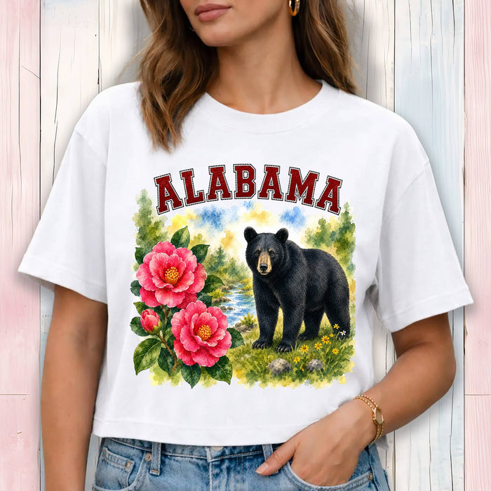 Alabama State Bird and Animal Cropped T-Shirt