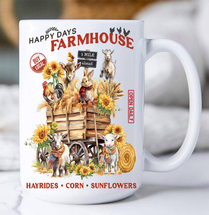 Autumn Fall Goats Farmhouse Coffee Mug