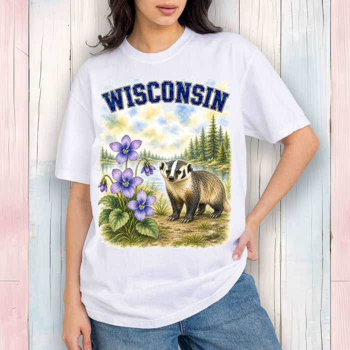 Wisconsin State Bird and Animal T-Shirt