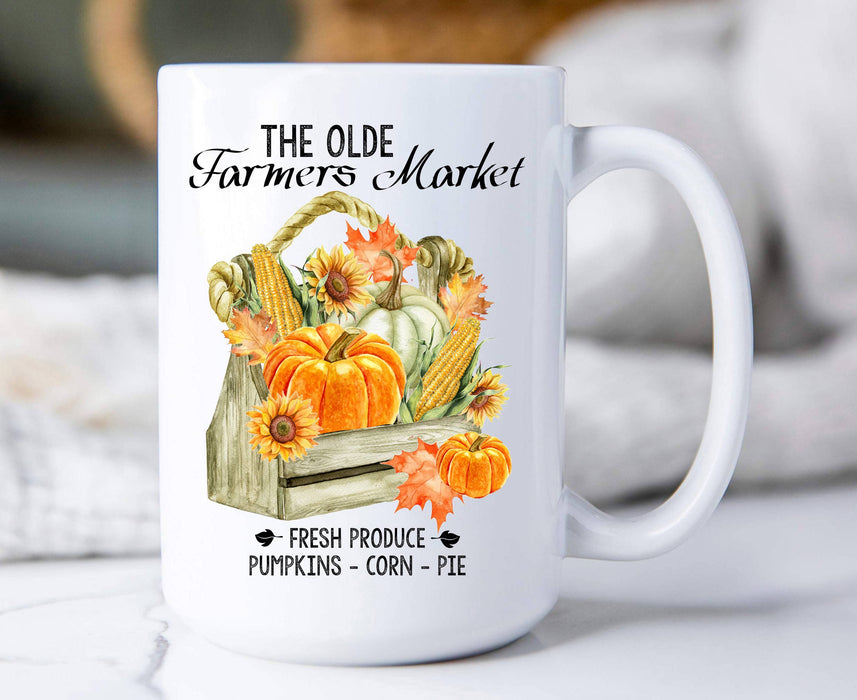 Fall Autumn Fresh Pumpkin Corn Coffee Mugs