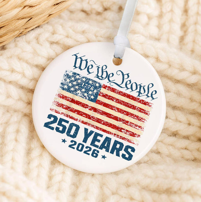 Patriotic We The People 250 America Ornament