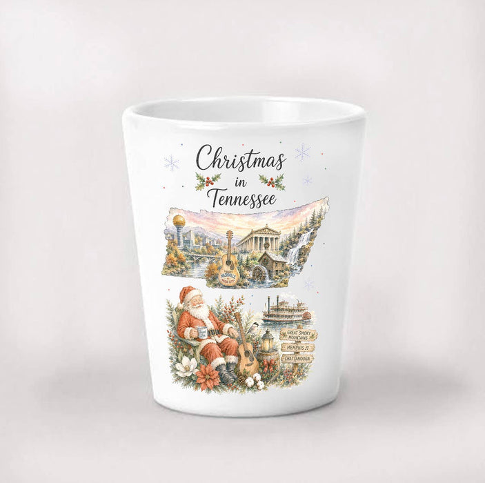 Christmas in Tennessee State Map Shot Glass