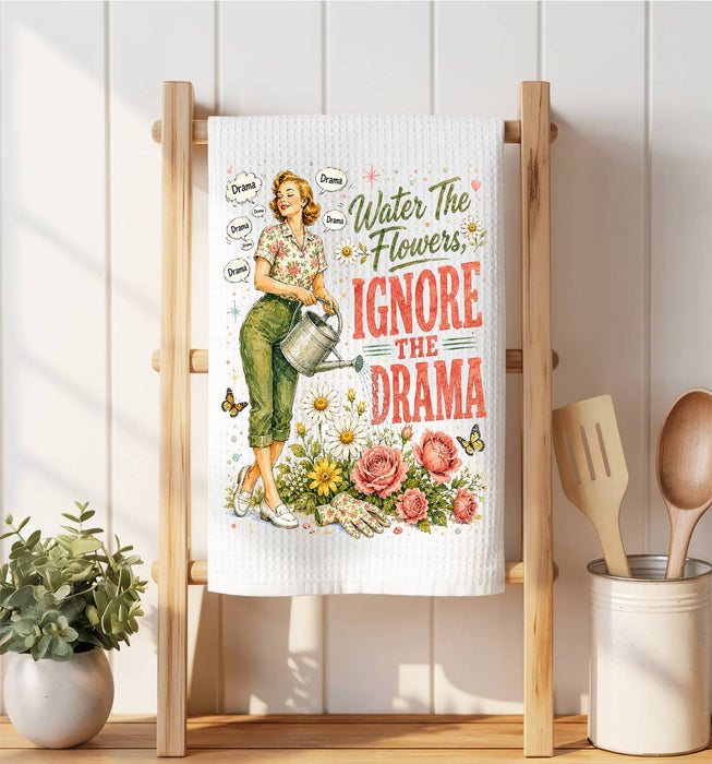 Funny ignore the Drama Waffle Weave Towel