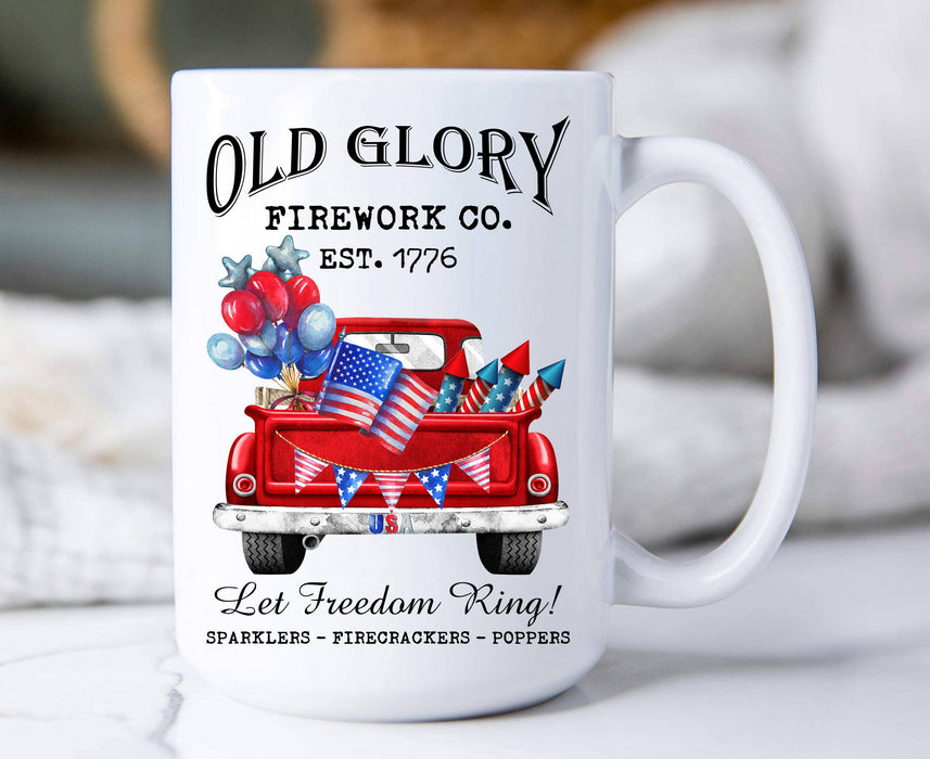 Old Glory Fireworks Co Patriotic Coffee Mug