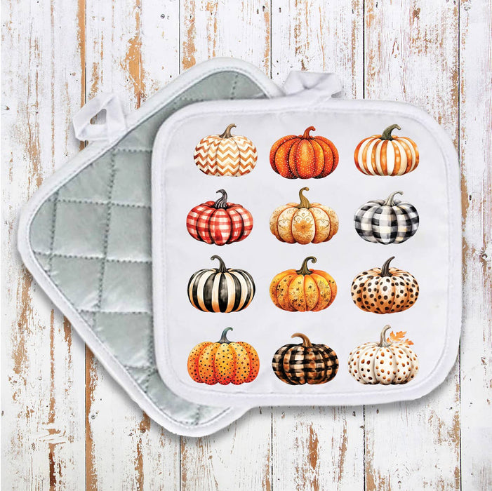 Fall Autumn Variety of PumpkinsPot Holder Oven Mitt