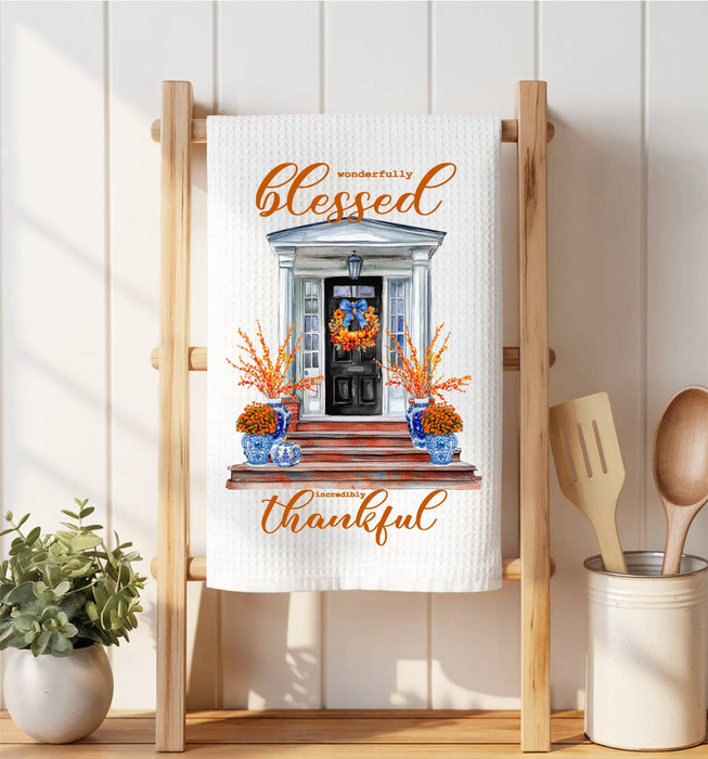 Wonderfully Blessed Front Door PorchWaffle Weave Towel
