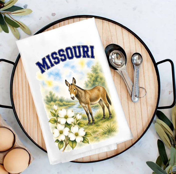 Missouri State Bird and Animal Tea Towel