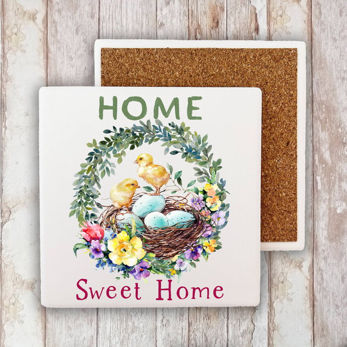 Easter Chicks Sweet Home Cotton Stone Coaster