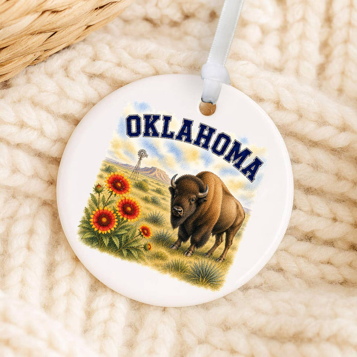 Oklahoma State Bird and Animal Ornament