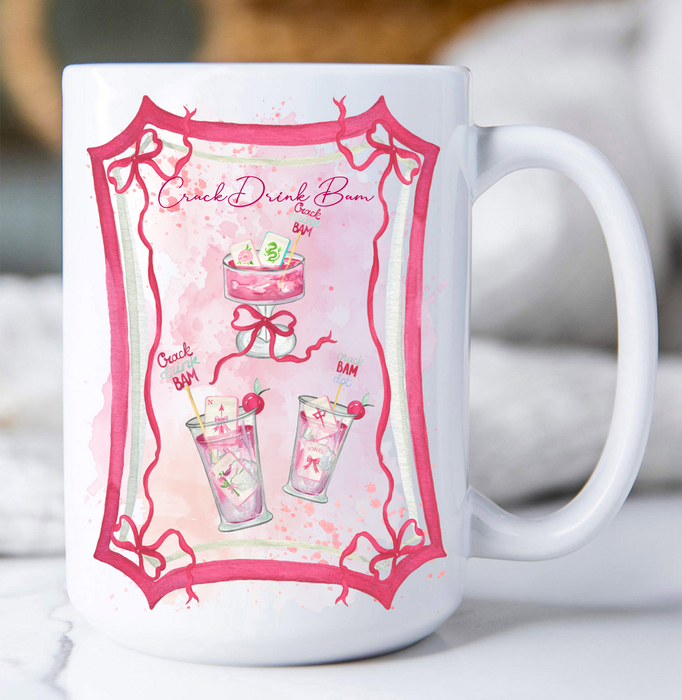 Mahjong Crack Drink Bam pink Coffee Mug