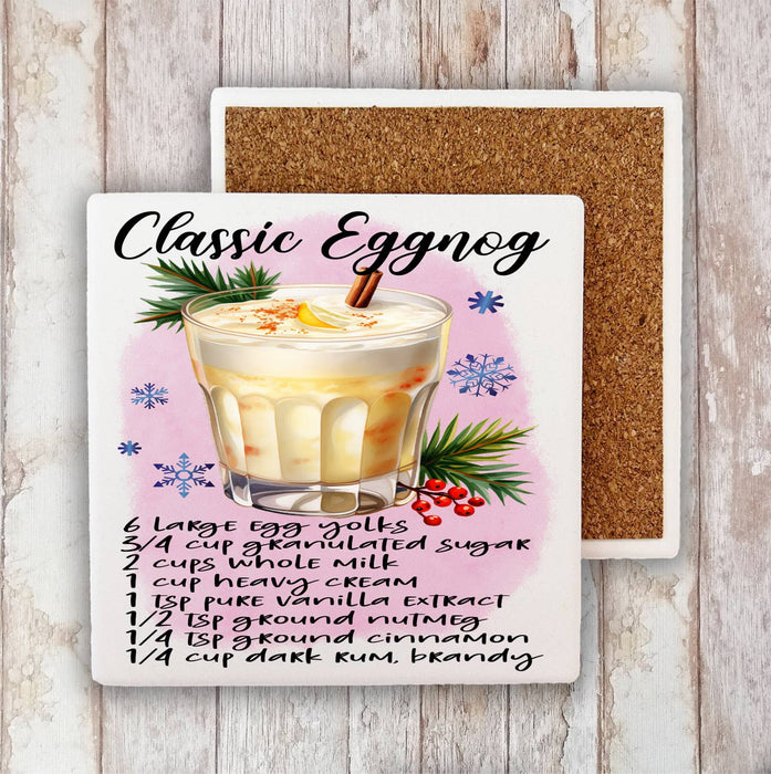 Christmas Cocktail Classic Eggnog Recipe Stone Coaster