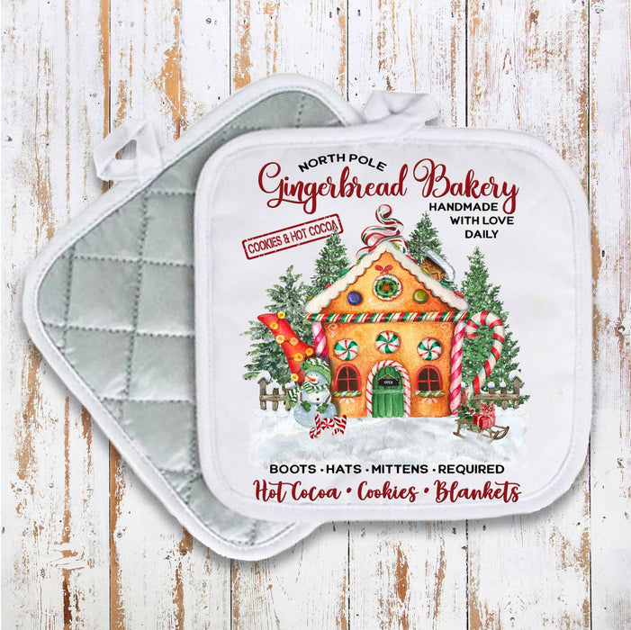 Christmas Gingerbread  House Bakery t Pot Holder Oven Mitt