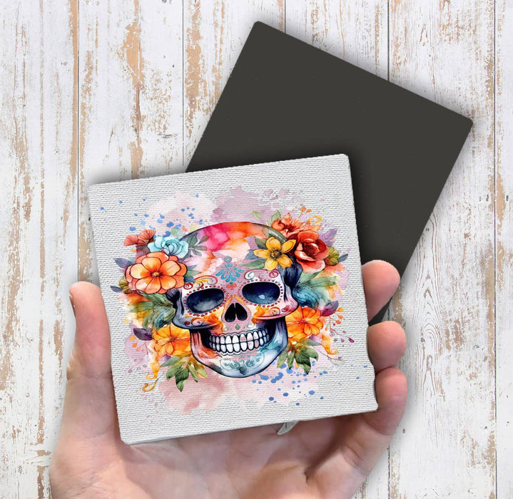 Day of the Dead Colorful Sugar Skull Magnet Fridge