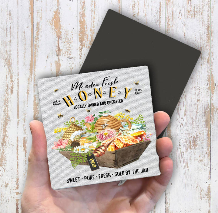 Modern Farmhouse Fresh Honey Bees Magnet Fridge