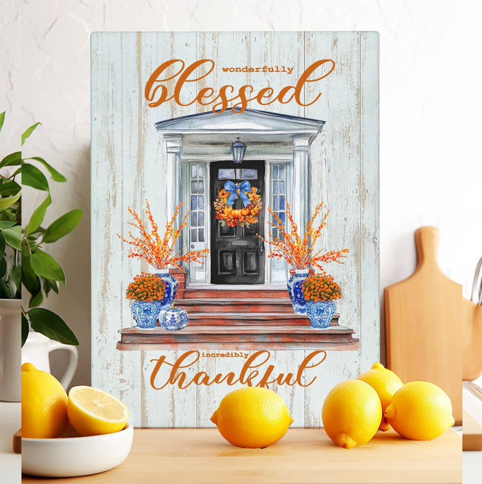 Wonderfully Blessed Front Door Porch Glass Cutting Board