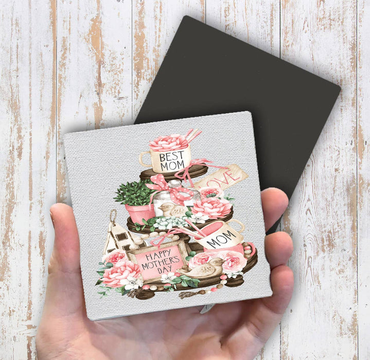 Mothers Day Best Mom 3 Tier Tray Magnet Fridge