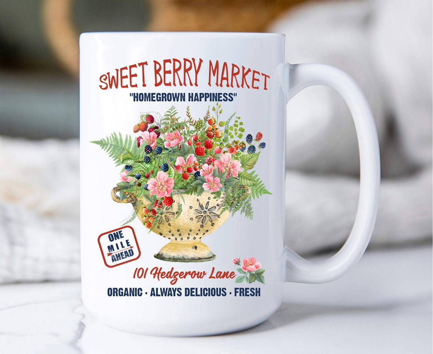 Farmhouse Sweet Blueberry Raspberry Coffee Mug