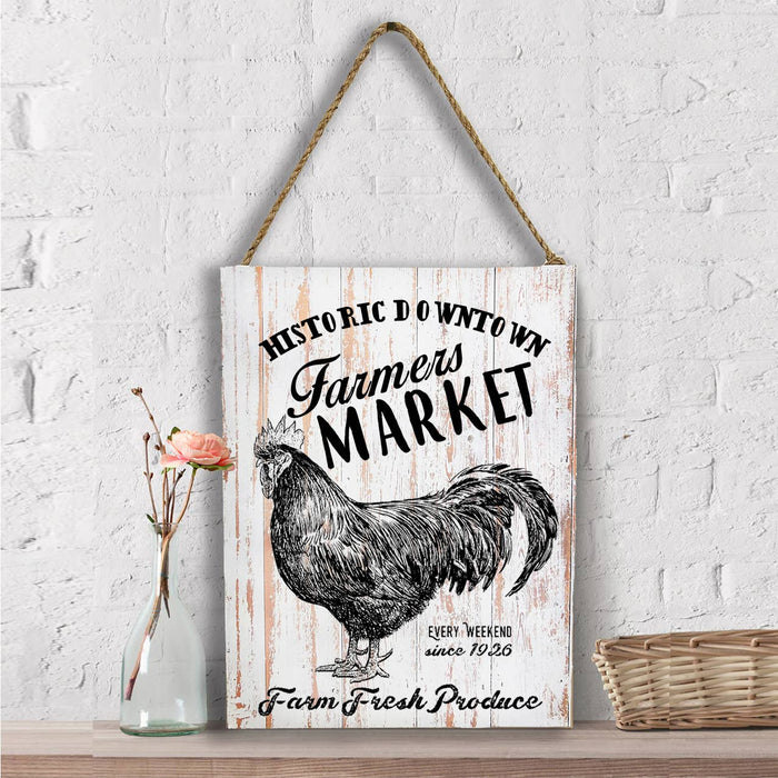 Farmers Market Fresh Produce Rooster Wall Decor