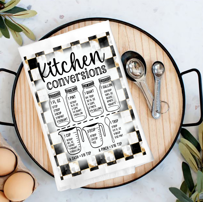 Checkered Kitchen Conversions Tea Towel