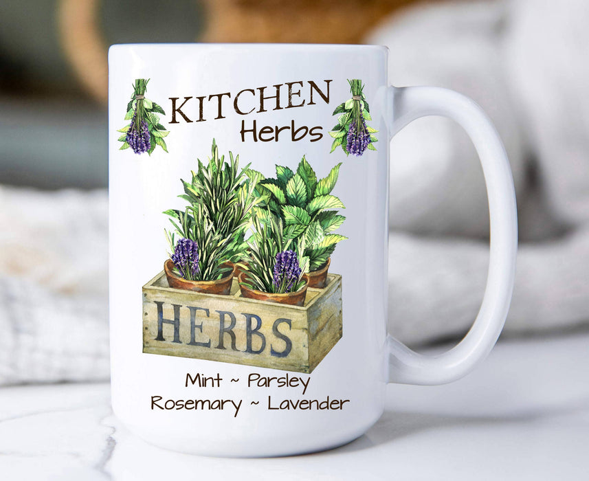 Country Herbs Mint Lavender  Coffee Mugs