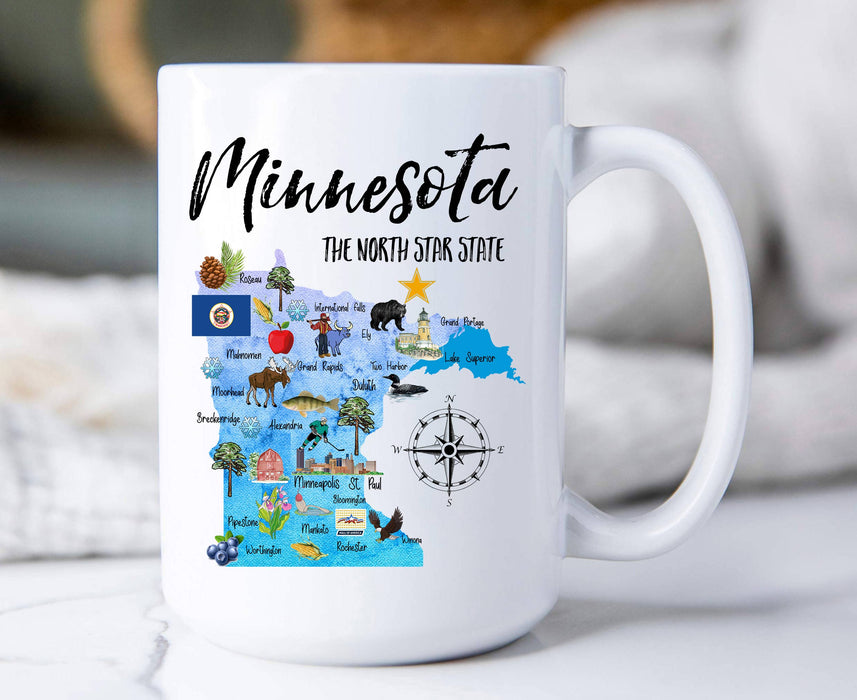 Minnesota State Map Souvenir Coffee Mug
