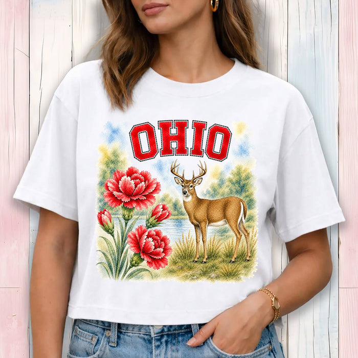Ohio State Bird and Animal Cropped T-Shirt