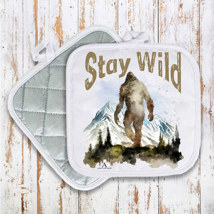Stay Wild Sasquatch Big Foot Pot Holder Oven Mitt