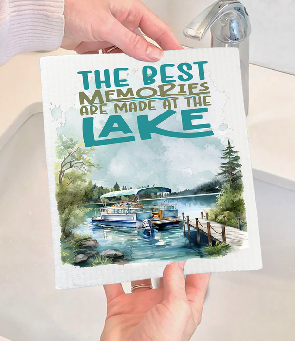 Best memories are made at the Lake Swedish Dishcloth