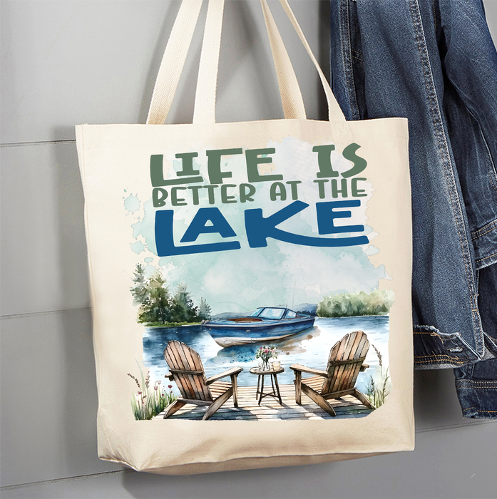 Life is better at the lakeCanvas Tote Bag