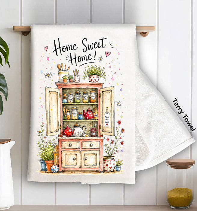Country Cabinet Home Sweet Home Kitchen Terry Towel