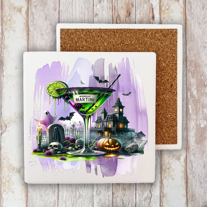 Halloween Midnight Martini Stone Coaster