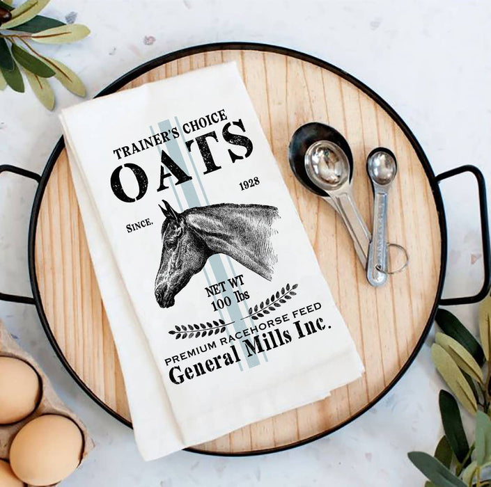 Trainers Choose Oats Horse Flour Sack Tea Towel