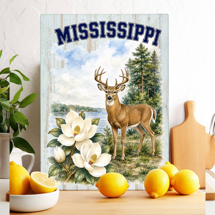 Mississippi State Bird and Animal Glass Cutting Board