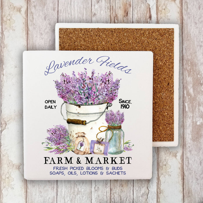Lavender Field Farm & Market Stone Coaster