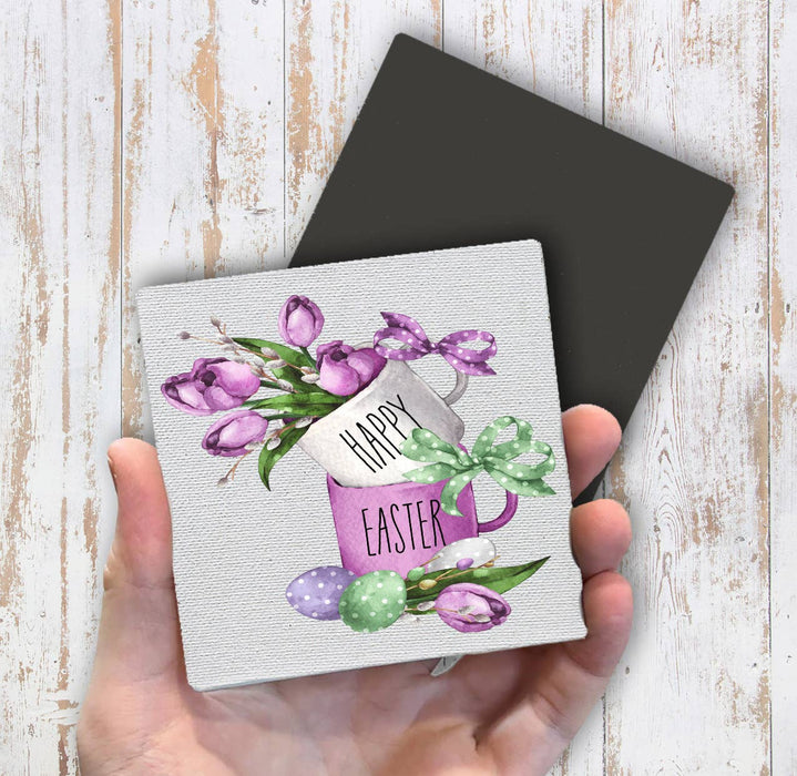 Happy Easter Tulips Coffee Mugs Magnet Fridge