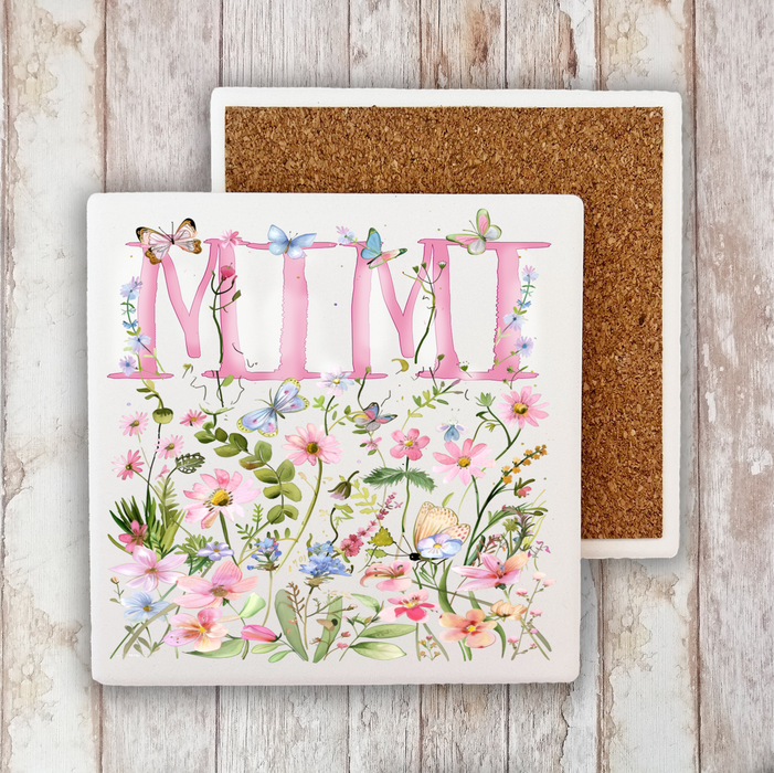 Mother's Day Wild Flowers Mimi Stone Coaster