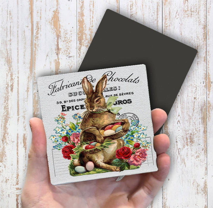 Vintage French Easter Bunny Magnet Fridge