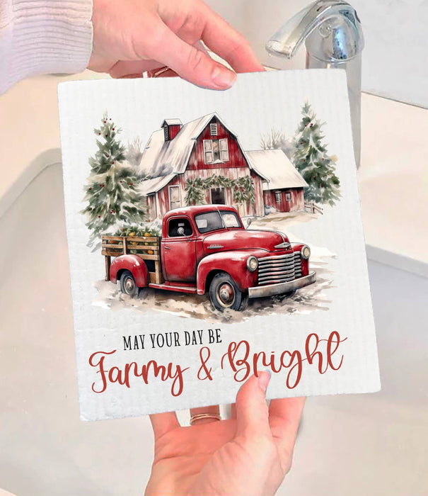 Farmy & Bright Christmas Country Swedish Dishcloth