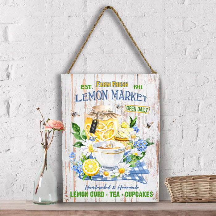 Farm Fresh Lemon Market Tea  Wall Decor