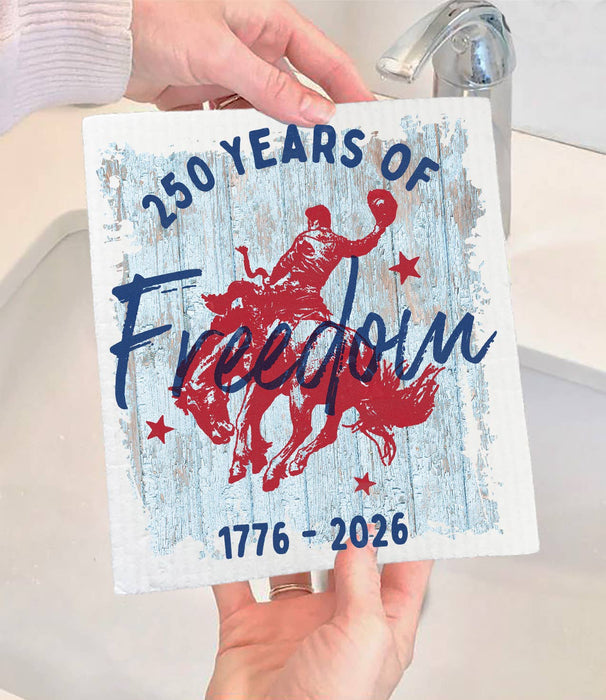 Western 250 years of Freedom Swedish Dishcloth