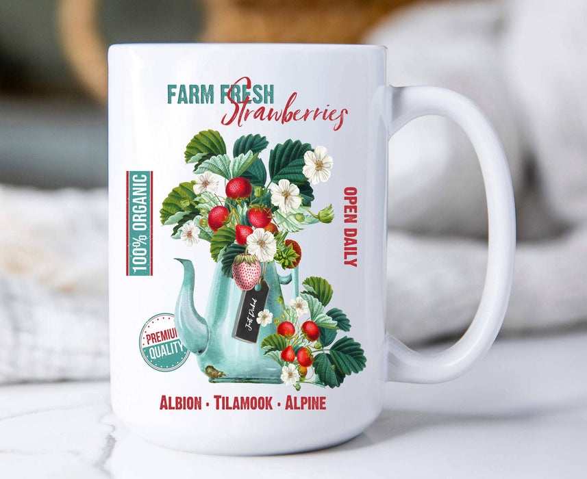 Farmhouse Fresh Strawberries Organic Coffee Mug