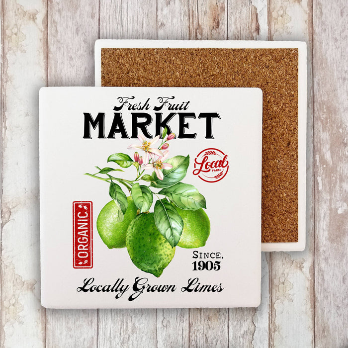 Farmhouse Organic Limes Market  Stone Coaster