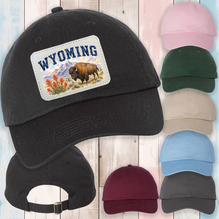 Wyoming State Bird and Animal Baseball Hat