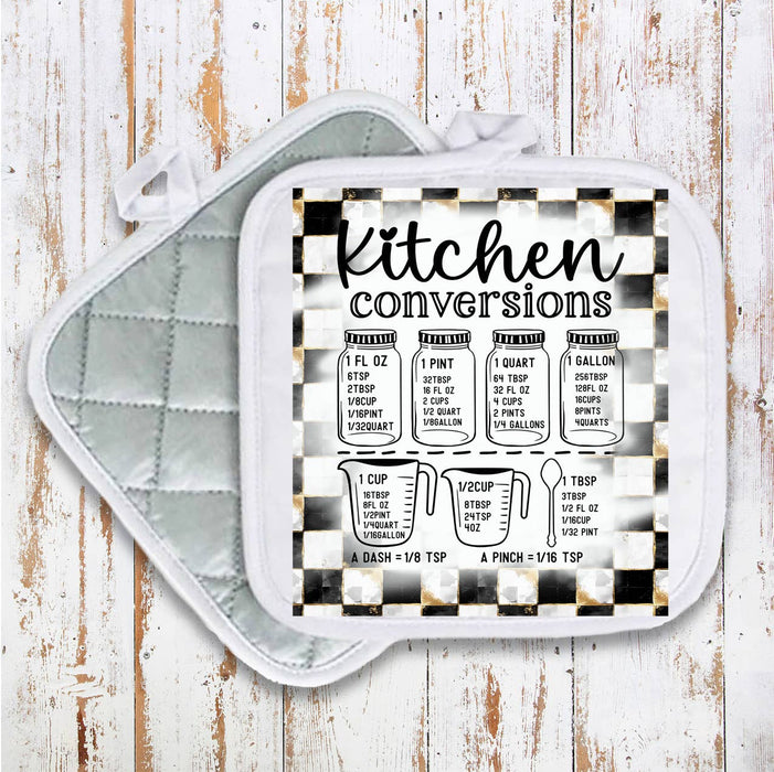 Checkered Kitchen Conversions Pot Holder Oven Mitt