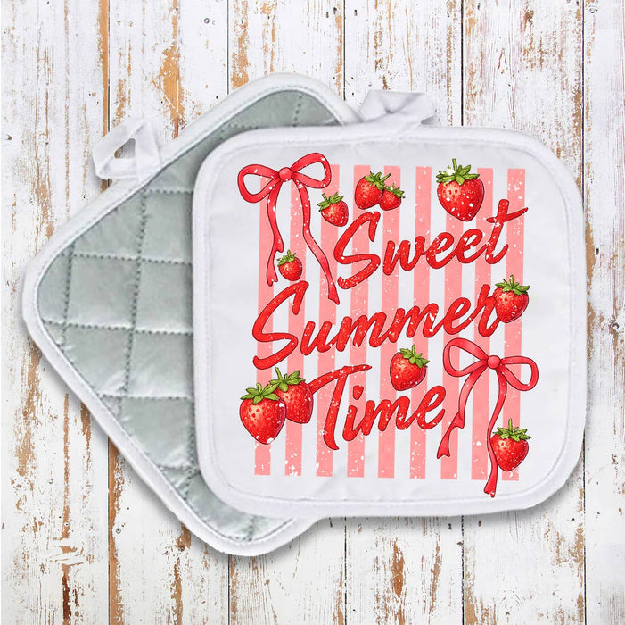 Sweet Summer Time Strawberries Pot Holder