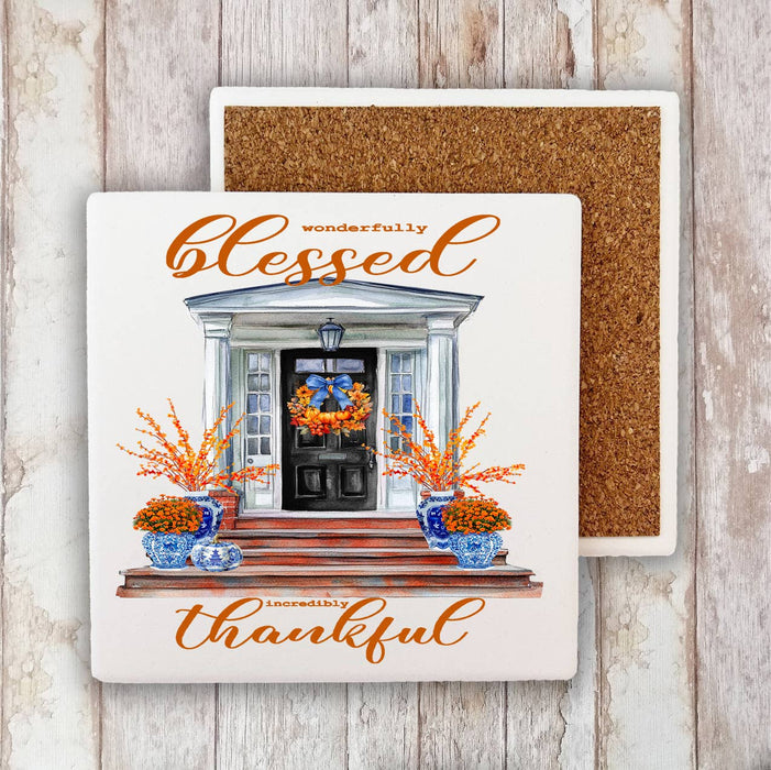 Wonderfully Blessed Front Door Porch Stone Coaster